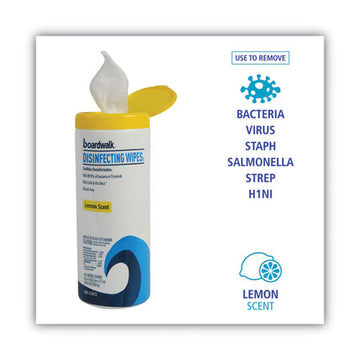 Boardwalk® Disinfecting Wipes, 8 X 7, Lemon Scent, 35-canister, 12 Canisters-carton freeshipping - TVN Wholesale